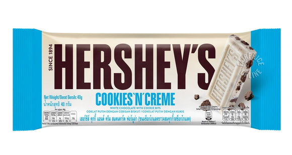 Hershey'S Cookies 'N' Creme Barretta Al Cioccolato Bianco Con Pezzi Di Biscotto Al Cacao 40G - American Mini Market