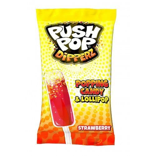 Push Pop Dipperz Popping Candy & Strawberry Lollipop  12g.